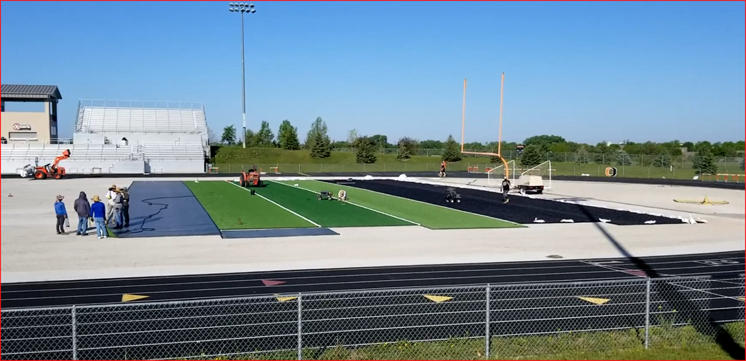 New Field Turf installation beginning New Field Turf installation beginning
