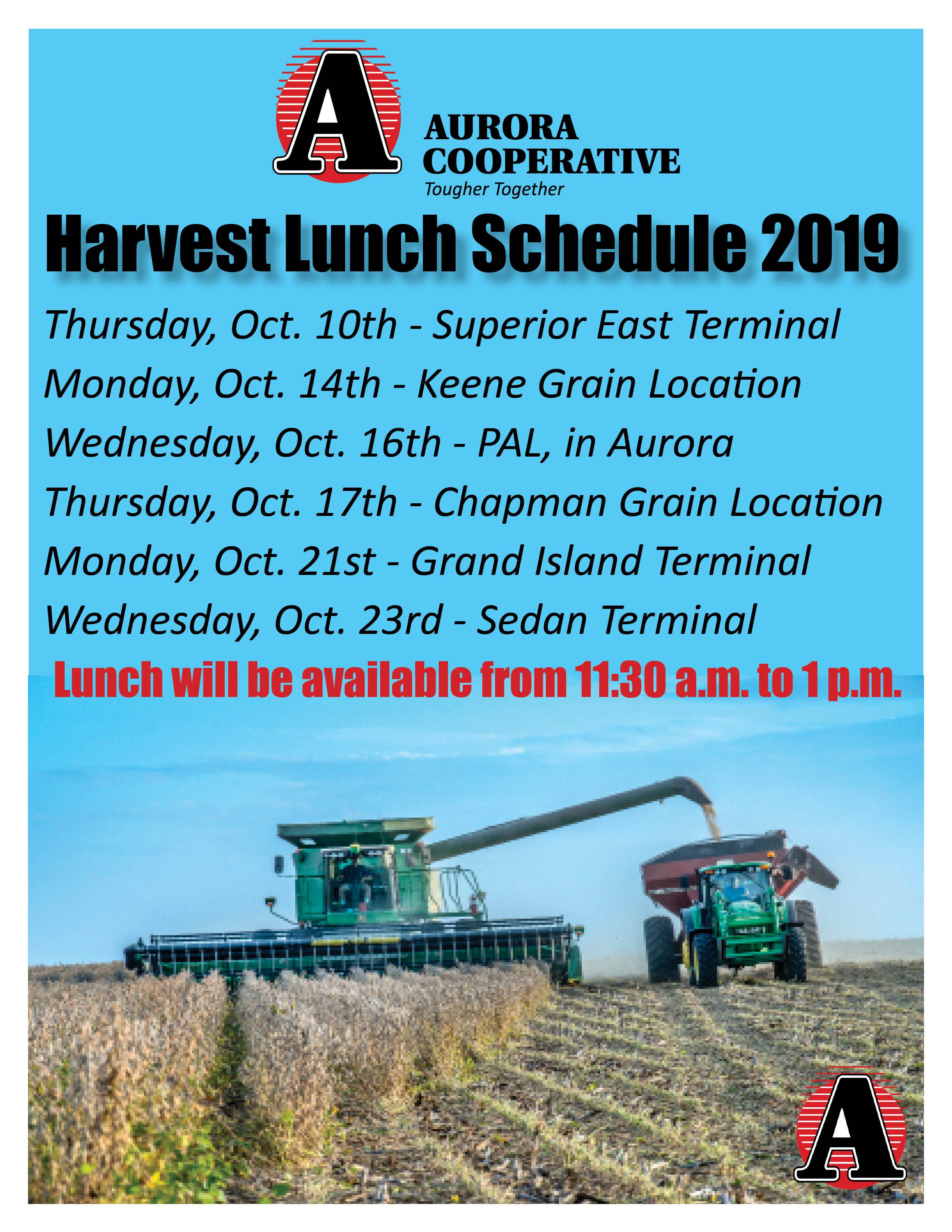 Aurora Cooperative Fall Lunch Schedule SOUTHEAST NEWS CHANNEL NEBRASKA