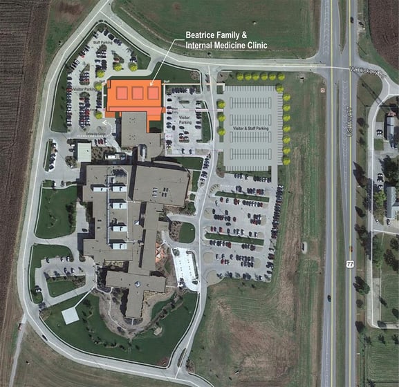 Image of parking, new addition (Beatrice Community Hospital)