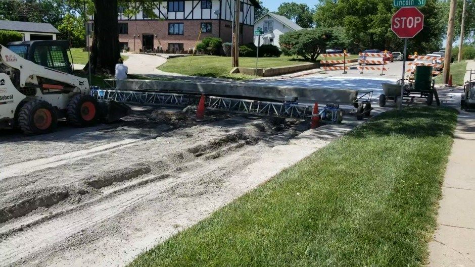 Construction work on Fourth Street