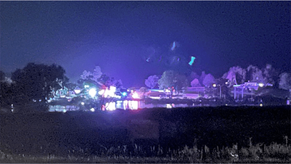 Heavy law enforcement presence at Branched Oak Marina, Wednesday just after midnight.