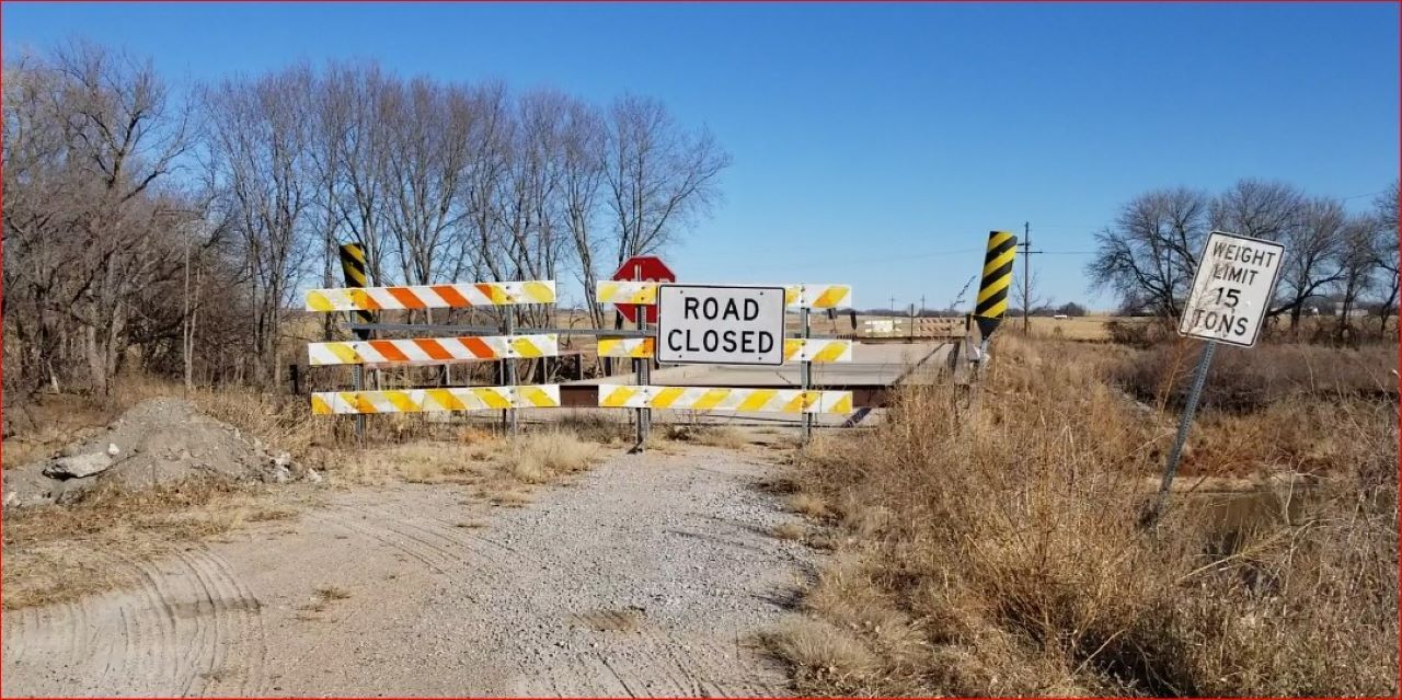 Closed bridge, near DeWitt