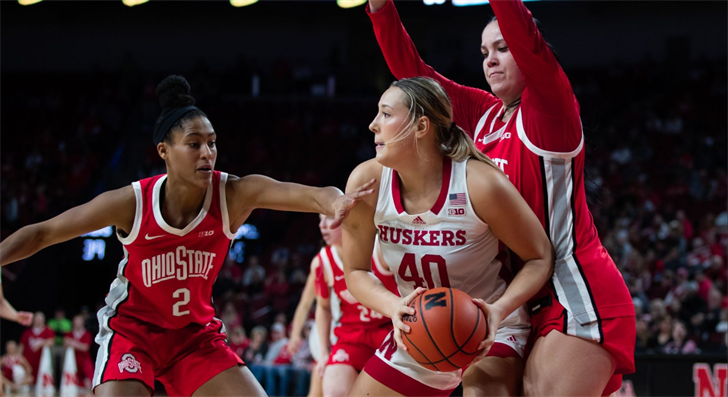 Alexis Markowski finished with 15 points and eight rebounds for Nebraska.