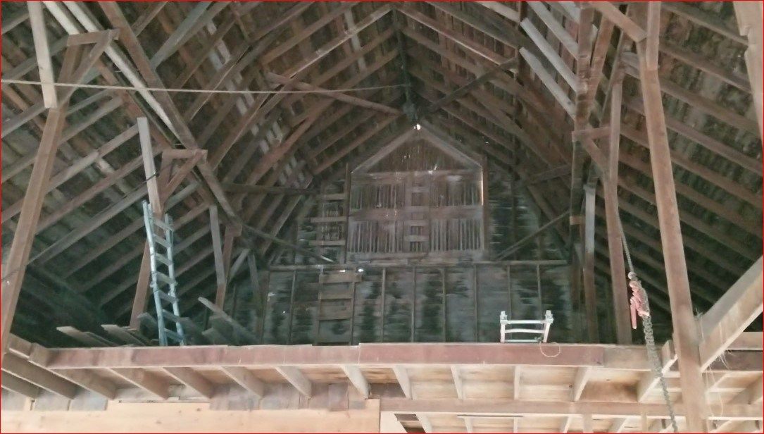 Loft on the interior of barn