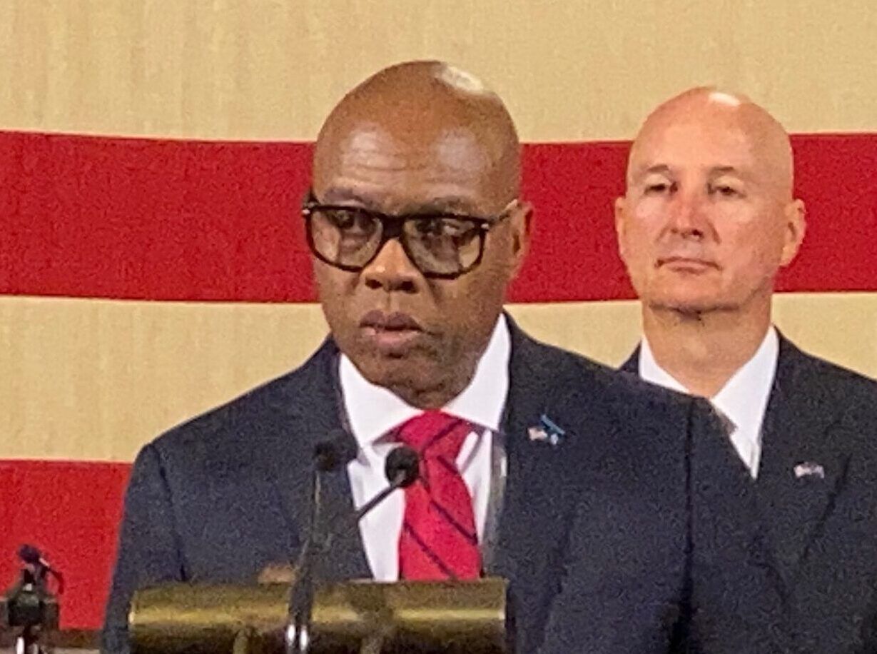Tony Goins, director of the Nebraska Department of Economic Development, announces new grants in a youth talent initiative launched by Gov. Pete Ricketts.