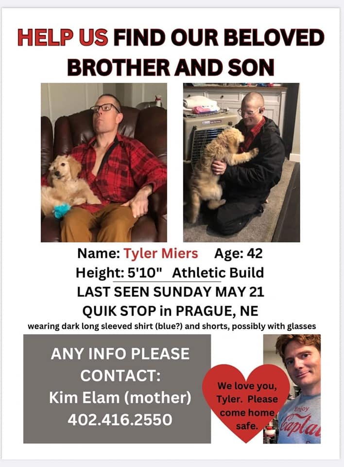 Tyler Miers, missing flyer