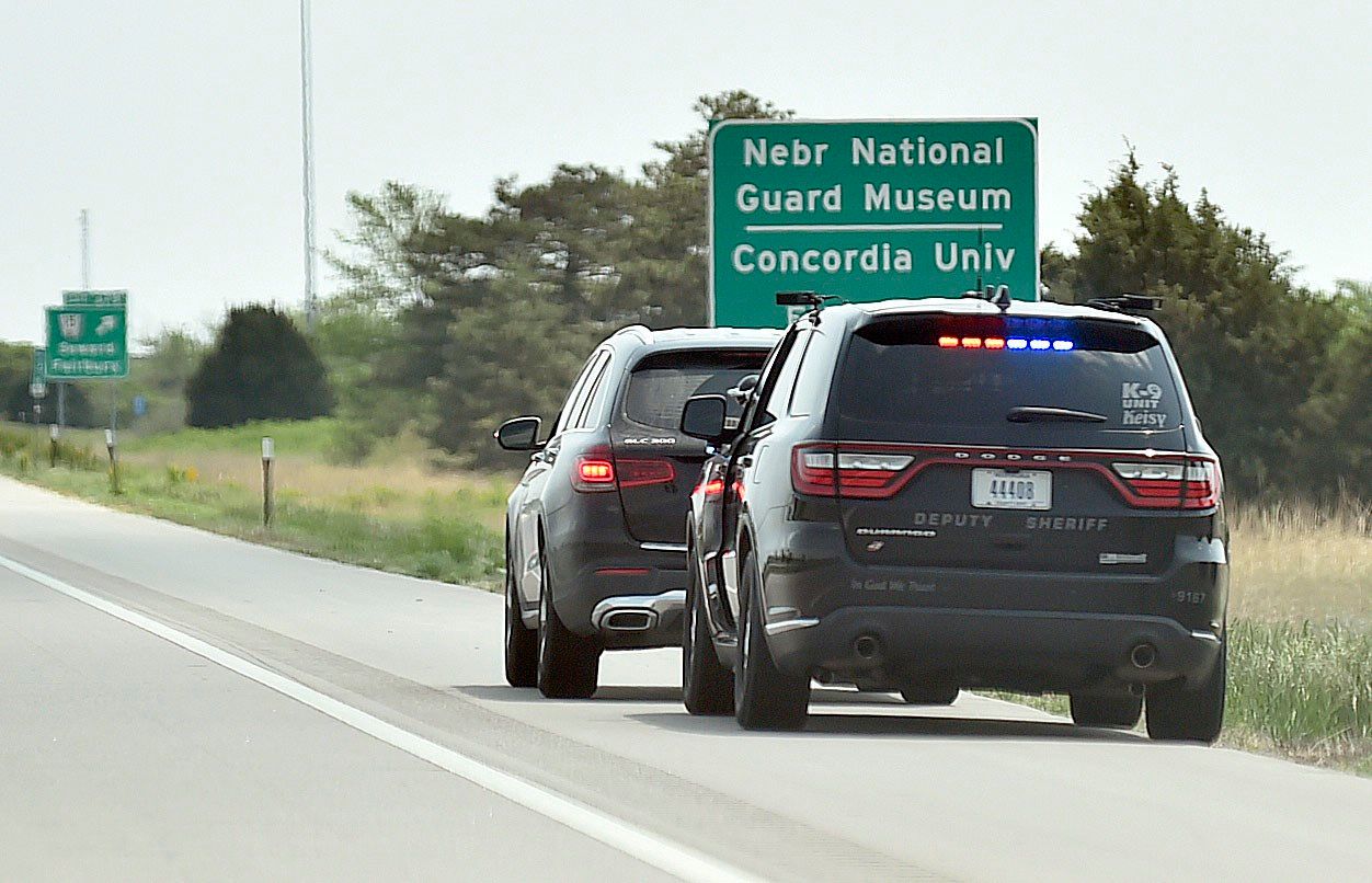 A Seward County deputy in a discreetly marked K-9 unit pulls over a Mercedes SUV on May 24, just west of Nebraska Highway 15 on eastbound Interstate 80.