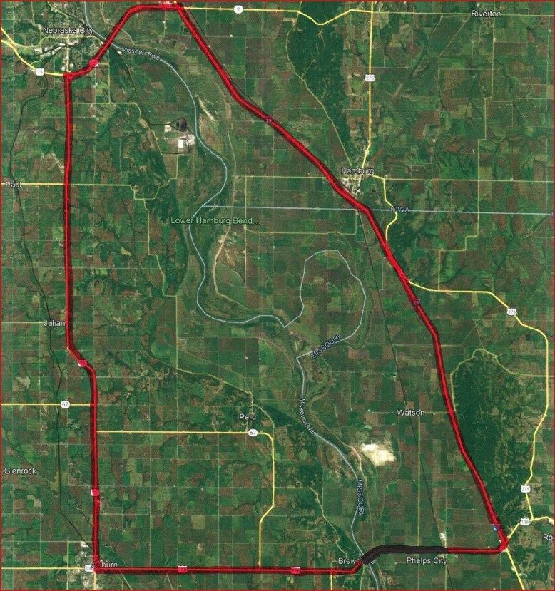 Detour Route for U.S. Highway 136 Missouri River Bridge closure