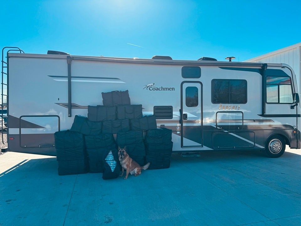 York deputies found about 400 pounds of marijuana in the back of the motorhome