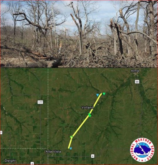 Alta Vista tornado path (NWS-Topeka)