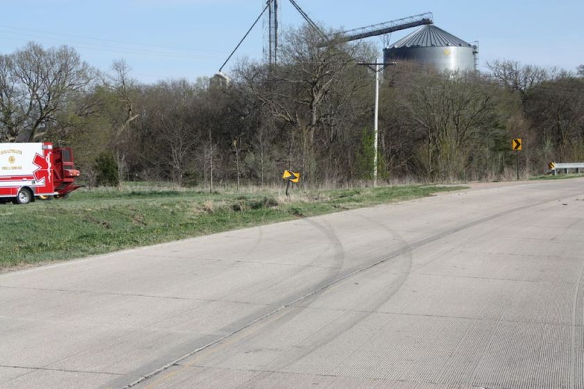 Scene where pickup left road, near Filley