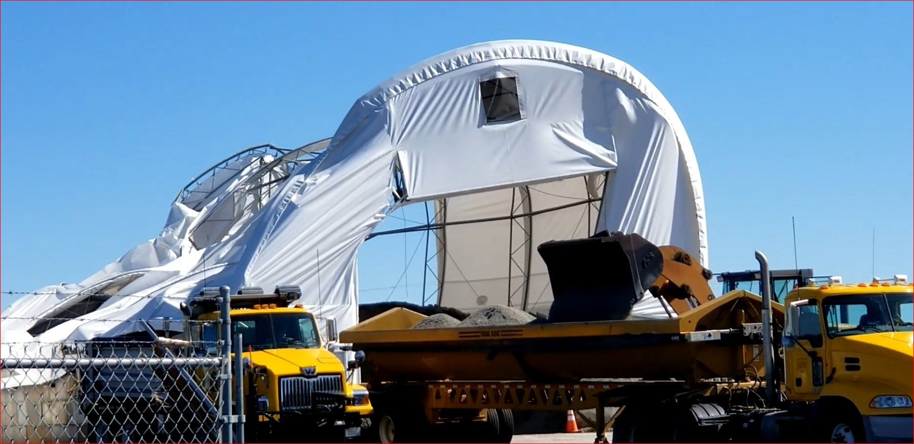 Severe weather damages NDOT storage facility, northwest of Wymore
