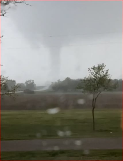 Photo, from video recorded by Karen Klover of rural Wymore