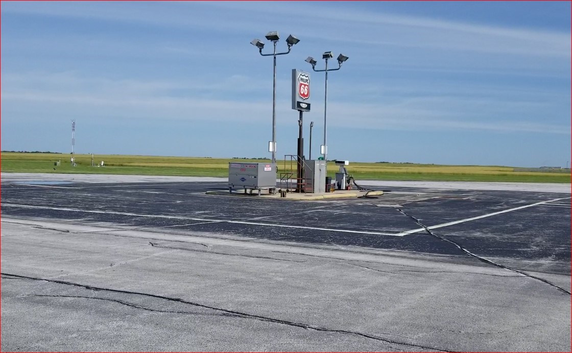 Apron fuel island at airport