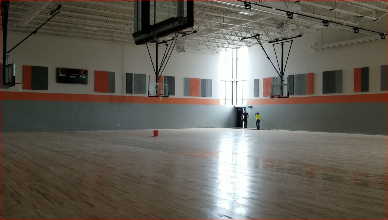 Gymnasium on north side of the building