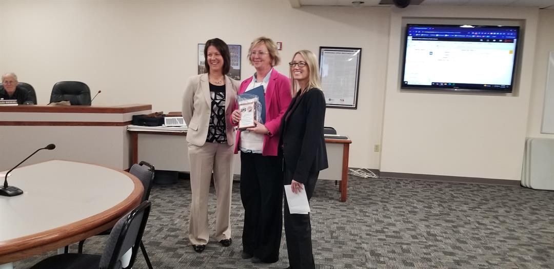 Asst Supt. Dr. Jackie Nielsen, MIssy Timmerman, BEF Executive Jami Vater