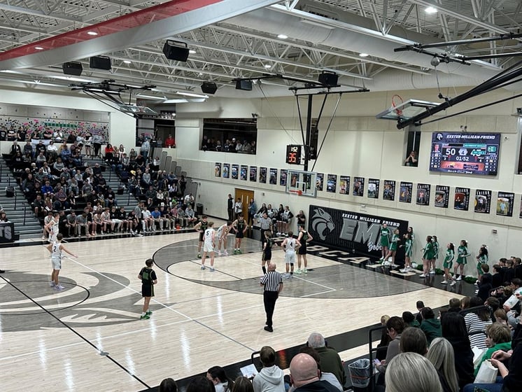 EMF 2025 boys basketball subdistrict final vs Archbishop Bergan