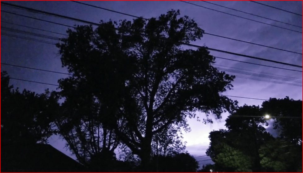 Lightning to the west of Beatrice