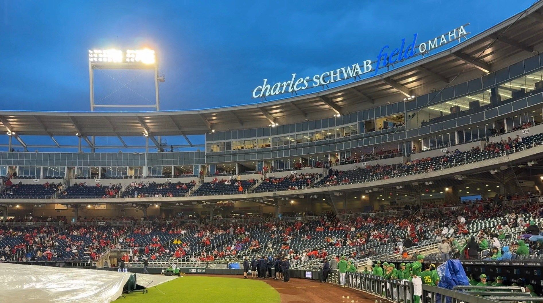 Rain washed away Friday nights contest which has since been rescheduled for 9:03 a.m CT Saturday morning.