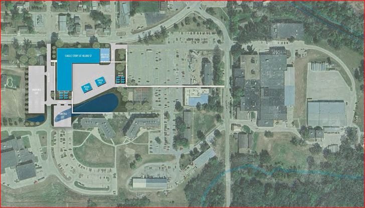 Planned location of Construction Technology Center, at Milford
