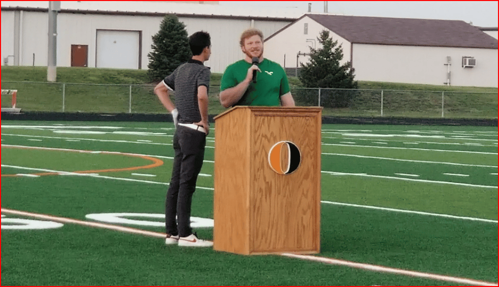 Philadelphia Eagles Center Cam Jurgens, with NCN's Jake Bartecki